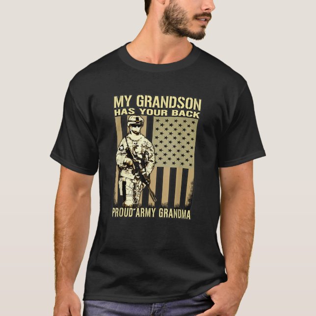 Camiseta O Meu Avô Tem A Tua Vovó Do Exército Orgulhoso (Frente)