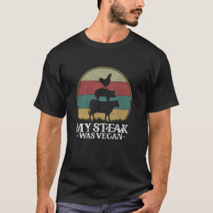 Camiseta O Meu Bife Era Vegan - CHURRASCO De Bife Sobre Veg