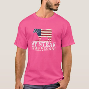 Camiseta O Meu Bife Era Vegan - CHURRASCO De Bife Sobre Veg