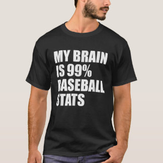 Camiseta O Meu Cérebro É 99 Estat Baseball Stats Treinador 
