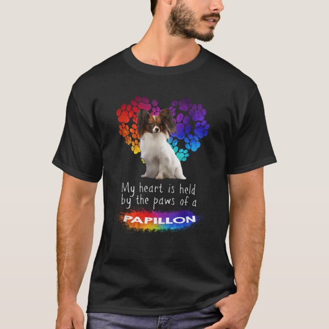 Camiseta O Meu Coração É Detido Pelas Patas De Um Papillon (Frente)