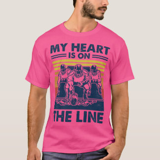 Camiseta O Meu Coração Está Na Linha Da Vintage Lineman Ofe