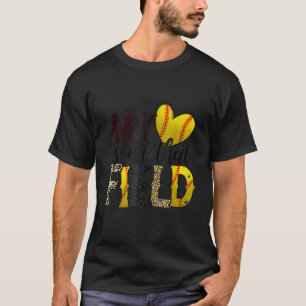 Camiseta O Meu Coração Está Naquela Mães Leopardo De Softba