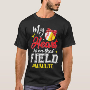 Camiseta O Meu Coração Está Naquela Mimi De Beisebol De Sof