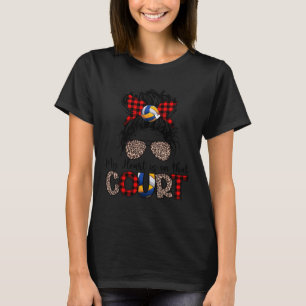 Camiseta O meu coração está naquela quadra de Voleibol Mãe