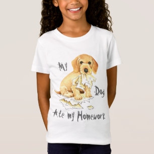 Camiseta O Meu Dachshund Com Cabelo Fio Comeu O Meu Trabalh