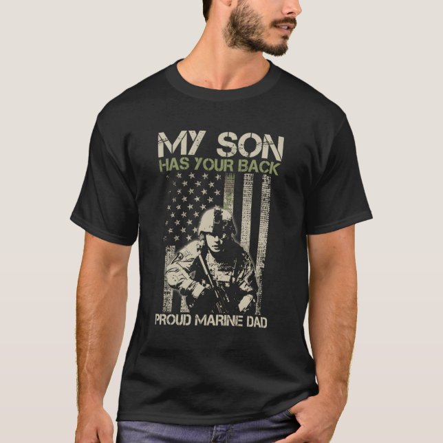 Camiseta O Meu Filho Tem A Sua Camuflagem De Pai Marinho. (Frente)