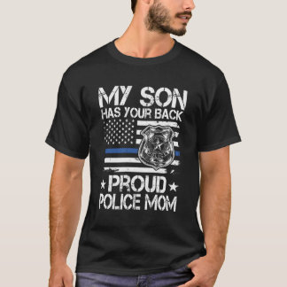 Camiseta O Meu Filho Tem As Suas Costas, A Mãe Da Polícia D