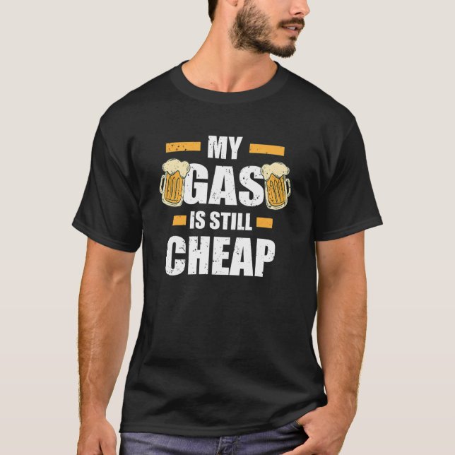 Camiseta O Meu Gás Ainda É Cerveja De Gasolina Barata (Frente)
