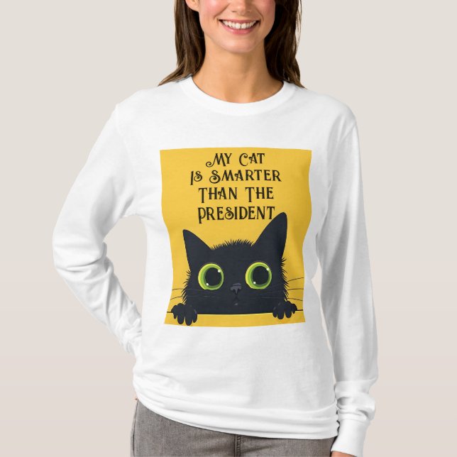 Camiseta O Meu Gato É Mais Inteligente Que O Presidente Swe (Frente)
