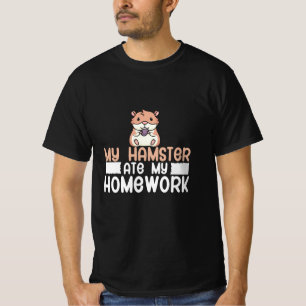Camiseta O Meu Hamster Comeu O Meu Trabalho De Casa