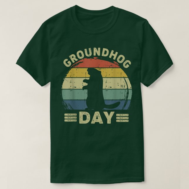 Camiseta O meu Holiday Ground Hog Sunset Groundhog Da Favor (Frente do Design)