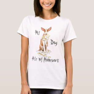 Camiseta O Meu Hound Ibizan Comeu O Meu Trabalho De Casa