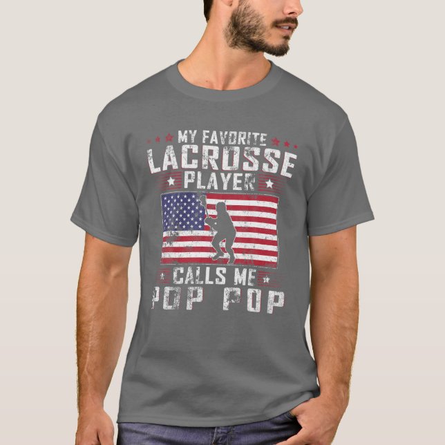 Camiseta O Meu Jogador De Lacrosse Favorito Me Chama Pop Po (Frente)
