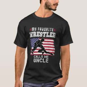 Camiseta O meu lutador favorito chama-me Tio Legal USA Amer