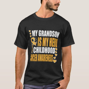 Camiseta O meu neto é o meu herói Consciência do Cancer de 