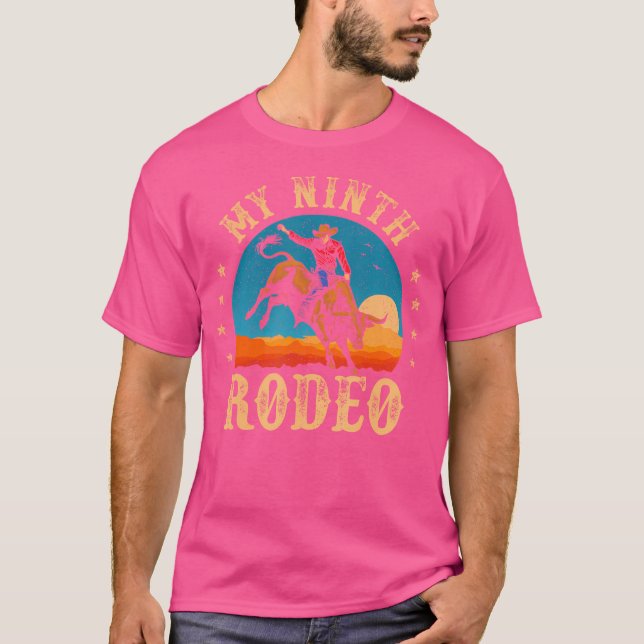 Camiseta O Meu Nono Rodeio, 9 Anos, Vaqueiro 9º Aniversário (Frente)