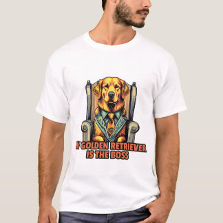 Camiseta O meu Ouro Retriever é o Chefe para a recuperação 