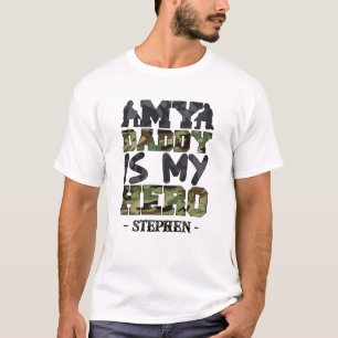 Camiseta O Meu Pai É O Meu Herói - Letra Camoufline