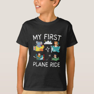 Camiseta O meu primeiro avião a viajar com as minhas crianç
