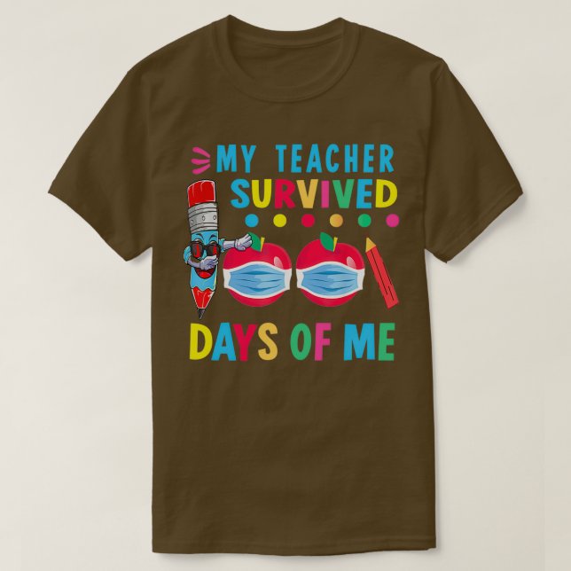 Camiseta O Meu Professor Sobreviveu A 100 Dias Do Meu Estud (Frente do Design)