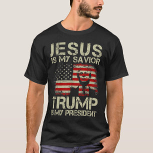 Camiseta O Meu Salvador Trump É O Meu Presidente Trump 2024
