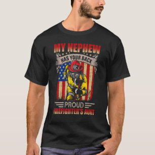 Camiseta O meu sobrinho tem a tia A do bombeiro orgulhoso
