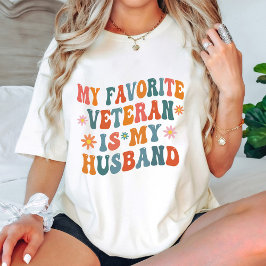 Camiseta O Meu Veterano Favorito É O Meu Marido Moderno Gro