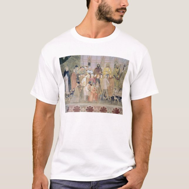 Camiseta O militante da igreja e triunfante, detalhe, de t (Frente)
