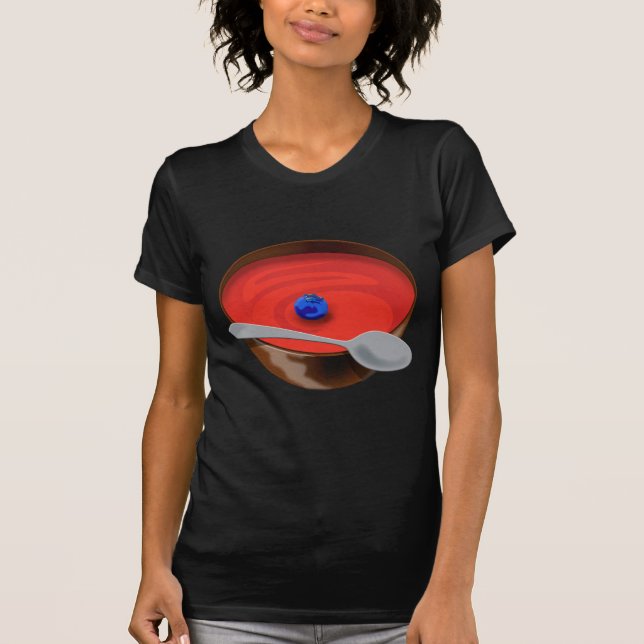 Camiseta O mirtilo em uma bacia de sopa do tomate - Austin, (Frente)