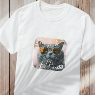 Camiseta O moderno e simples nome e fotografia do som Legal