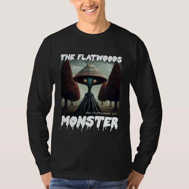 Camiseta O Monstro de Flatwoods 1952 Assustador Criptídeo L (Frente)
