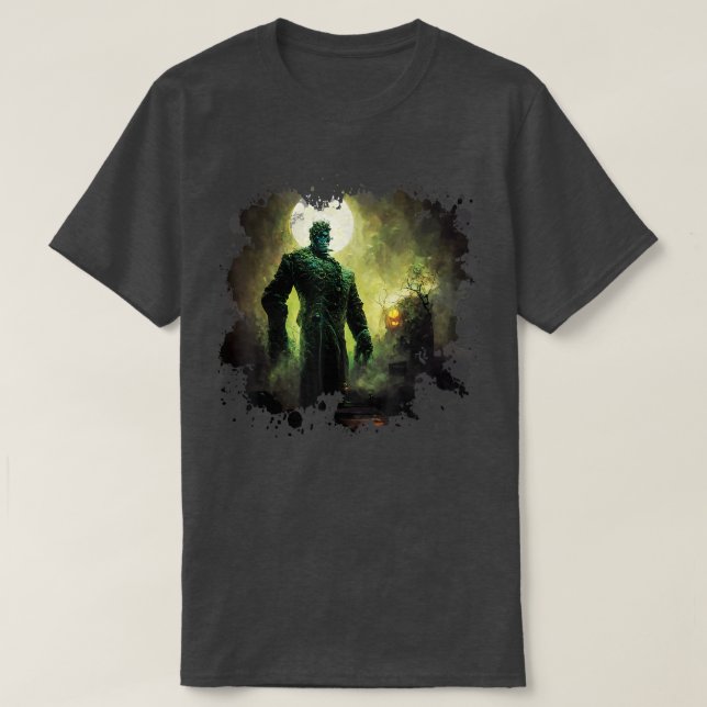 Camiseta O Monstro do Frankenstein "Spooky Hallow Graveyard (Frente do Design)