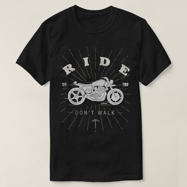 Camiseta O Morto Andando Daryl Ride Não Ande (Frente do Design)
