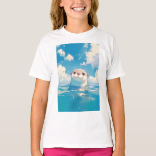 Camiseta O Mundo Aquático de uma Lontra Fofa