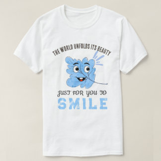 Camiseta "O Mundo Desdobra Sua Beleza" Folha Azul Sorrident