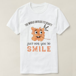 Camiseta "O Mundo Desdobra Sua Beleza" Folha Sorridente