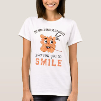 Camiseta "O Mundo Desdobra Sua Beleza" Folha Sorridente