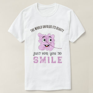 Camiseta "O Mundo Desdobra Sua Beleza" Folha Sorridente Rox
