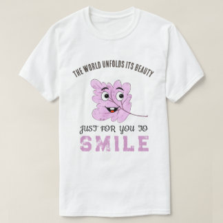 Camiseta "O Mundo Desdobra Sua Beleza" Folha Sorridente Rox