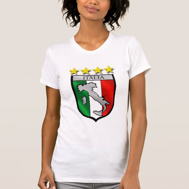 Camiseta O mundo do futebol do emblema de Italia patrocina (Frente)