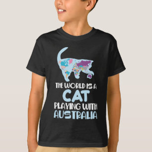 Camiseta O Mundo É Um Gato Brincando De Humor Viajante Na 