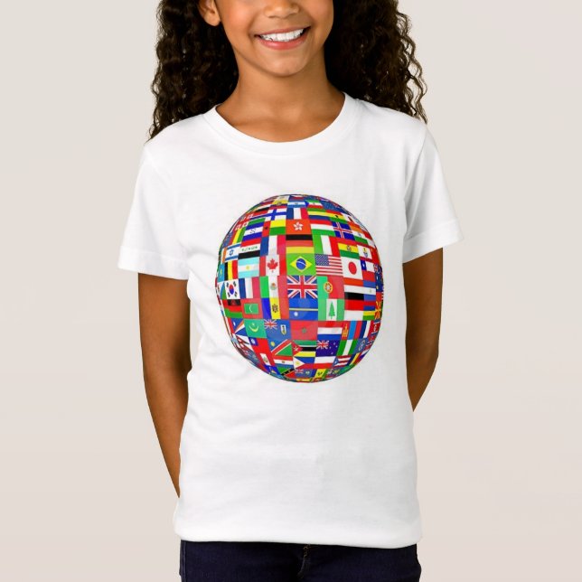 CAMISETA O MUNDO EMBANDEIRA A BOLA DE FUTEBOL (Frente)