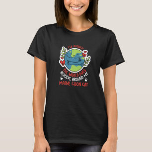 Camiseta O Mundo Gira em Torno da Natureza do Meu Gato Main