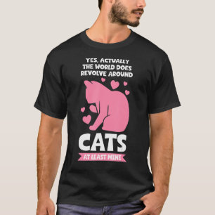 Camiseta O mundo gira em torno de gatos Cat