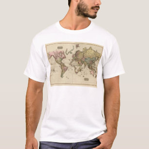 Camiseta O mundo na projeção de Mercator