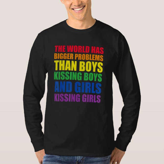 Camiseta O mundo tem problemas maiores Lgbt Q Pride Gay Pro (Frente)