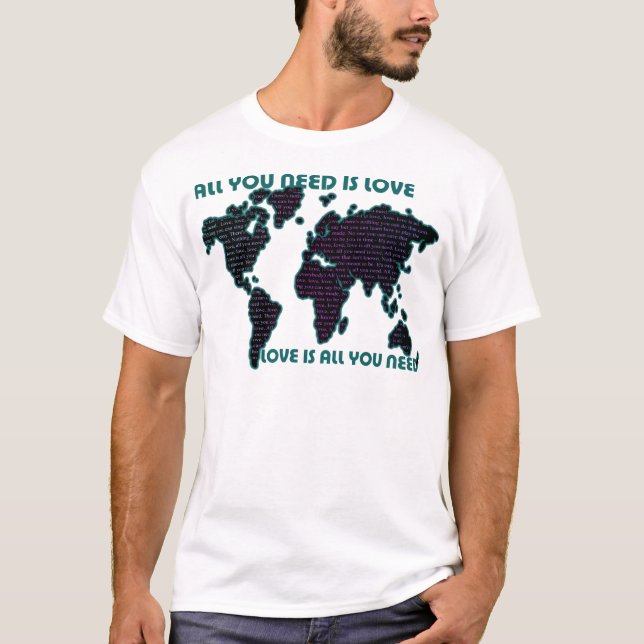 Camiseta O mundo todo que de Beatles você precisa é amor (Frente)