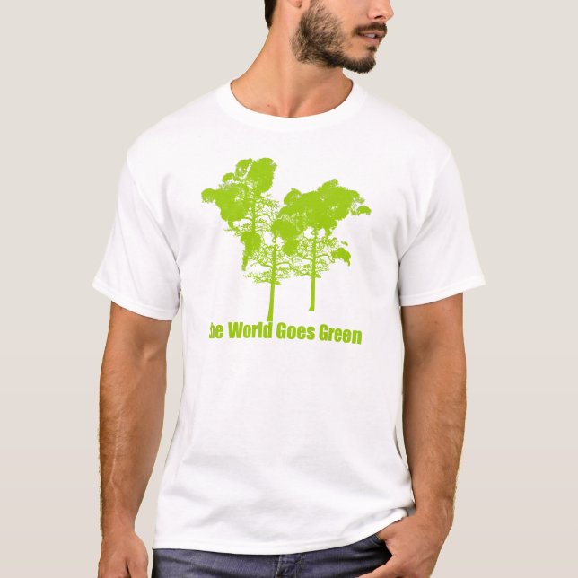 Camiseta O mundo vai t-shirt verde (Frente)