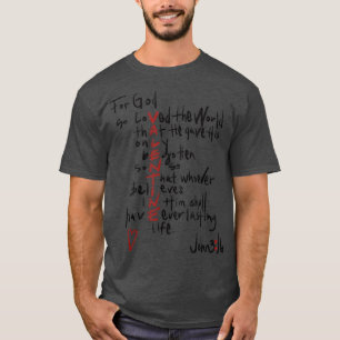 Camiseta O Namorados Cristão John 316 por Deus tão amado